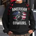 American Cowgirl Rodeo Barrel Racing Horse Riding Girl Gift Sweatshirt Gifts for Old Men