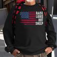 American Flag Patriot Raise Lions Not Sheep Patriotic Lion Sweatshirt Gifts for Old Men