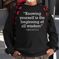 Aristotle Wisdom & Introspection Philosophy Quote Sweatshirt Gifts for Old Men