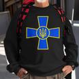 Ato Cross Tryzub Ukraine Army Emblem Flag President Zelensky Sweatshirt Gifts for Old Men