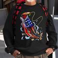 Bass Fishing Fish American Flag Dad Father Fourth Of July Sweatshirt Gifts for Old Men