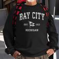 Bay City Mi Vintage Nautical Boat Anchor Flag Sports Sweatshirt Gifts for Old Men