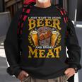 Beer Funny Bbq I Just Want To Drink Beer And Smoke Meat Barbecue70 Sweatshirt Gifts for Old Men