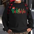 Believe Bigfoot Sasquatch Santa Reindeer Christmas Tree Sweatshirt Gifts for Old Men