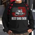 Best Dad Ever American Flag Best Trucker Dad Fathers Day Sweatshirt Gifts for Old Men