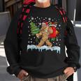Bigfoot Christmas Tree Lights Xmas Boys Sasquatch Lovers Sweatshirt Gifts for Old Men