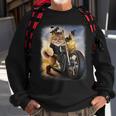 Biker Tabby Cat Riding Chopper Motorcycle Sweatshirt Gifts for Old Men