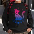Bisexual Pride Flag Colors Astronomy Cat Sweatshirt Gifts for Old Men