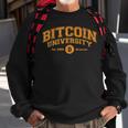 Bitcoin University To The Moon Funny Distressed College Btc Sweatshirt Gifts for Old Men
