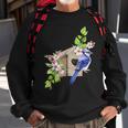 Blue Jay Bird Birdhouse And Pink Blossoms Bird Watching Sweatshirt Gifts for Old Men