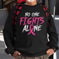 Breast Cancer Awareness No One Fight Alone Month Pink Ribbon Sweatshirt Gifts for Old Men