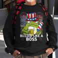 Buzzed Like A Boss 4Th Of July American Flag Frog Men Women Sweatshirt Gifts for Old Men