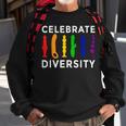 'Celebrate Diversity' Bisexual Feminist Lesbian Pride Sweatshirt Gifts for Old Men