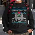 Chillin With My Snowmies Ugly Christmas Sweater Sweatshirt Gifts for Old Men