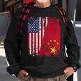 Chinese Roots Half American Flag Usa China Flag Sweatshirt Gifts for Old Men