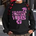 Coastal Cowgirl Aesthetic Vibes Pink Cowboy Boots Cowboy Hat Sweatshirt Gifts for Old Men