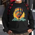 Cool Hot Air Balloon With Mountains Sweatshirt Gifts for Old Men