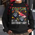 Cousin Birthday Boy Building Blocks Monster Truck Sweatshirt Gifts for Old Men
