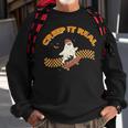 Creep It Real Skateboarding Ghost Halloween Costume Retro Sweatshirt Gifts for Old Men