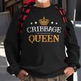 Cribbage Queen Board Card Game Player Gamer Sweatshirt Gifts for Old Men