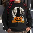 Cute Cat Black On Jack O' Lantern Retro Halloween Costume Sweatshirt Gifts for Old Men