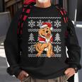 Cute Dog Santa Hat Ugly Christmas Sweater Holiday Sweatshirt Gifts for Old Men