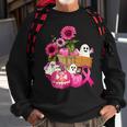 Cute Ghosts And Pink Ribbon Pumpkins Breast Cancer Awareness Sweatshirt Gifts for Old Men