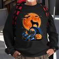 Cute Husky Pumpkin Moon Halloween Horror Dogs Lover Costumes Halloween Sweatshirt Gifts for Old Men