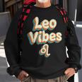 Cute Retro Leo Vibes Funny Leo Zodiac Birthday Decorations Sweatshirt Gifts for Old Men