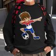 Dabbing Soccer Boy Serbia Serbian Flag Jersey Sweatshirt Gifts for Old Men
