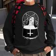 Dark Evil Nun Pentagram Scary Nun Sweatshirt Gifts for Old Men