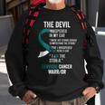 The Devil- Cervical Cancer Awareness Supporter Ribbon Sweatshirt Gifts for Old Men