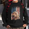 Distressed Goldendoodle American Flag Patriotic Dog Sweatshirt Gifts for Old Men