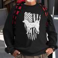 Dog Akita Silhoutte Of An Akita Dog With American Flag Background Sweatshirt Gifts for Old Men
