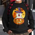 Dog Akita Witch Pumpkin Halloween Dog Lover Funny Sweatshirt Gifts for Old Men