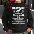 Dog Boston Terrier Beware Crazy Boston Terrier Dog Lady Funny Puppy Lover Sweatshirt Gifts for Old Men