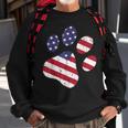 Dog Paw Print American Flag Usa Cute 4Th Of July Fourth Dogs Sweatshirt Gifts for Old Men