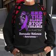 Domestic Violence Awareness Ribbon Butterflies Purple Sweatshirt Gifts for Old Men