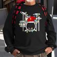 Drumming Santa Hat Drums Drummer Christmas Sweatshirt Gifts for Old Men