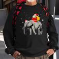 Elephant Christmas Tree Light Hat Xmas Santa Riding Elephant Sweatshirt Gifts for Old Men