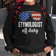 Etymologist Off Duty American Flag Sunglasses Sweatshirt Gifts for Old Men