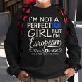 European Union Flag Girl European Pride Souvenir Funny Sweatshirt Gifts for Old Men