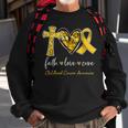 Faith Love Cure Gold Ribbon Childhood Cancer Awareness Sweatshirt Gifts for Old Men