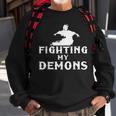 Fighting My Demons Satan Devil Satanic Occult Satanism Witch Witch Sweatshirt Gifts for Old Men