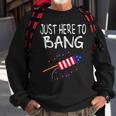 Funny 4Th Of July Fireworks Just Here To Bang American Flag 1 Sweatshirt Gifts for Old Men