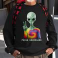 Funny Alien Peace Sign Tie Dye Peace Earthling Alien Funny Gifts Sweatshirt Gifts for Old Men