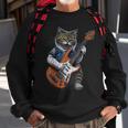 Cat Playing A Guitar Cats Lover Sweatshirt Gifts for Old Men