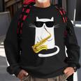 Funny Cat Wearing Sunglasses Playing Saxophone Sweatshirt Gifts for Old Men