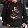 Cats Reading A Book Graphic Cat Kitten Lovers Sweatshirt Gifts for Old Men