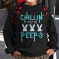 Funny Chillin With My Peeps Boys Men Easter Bunny Sweatshirt Gifts for Old Men